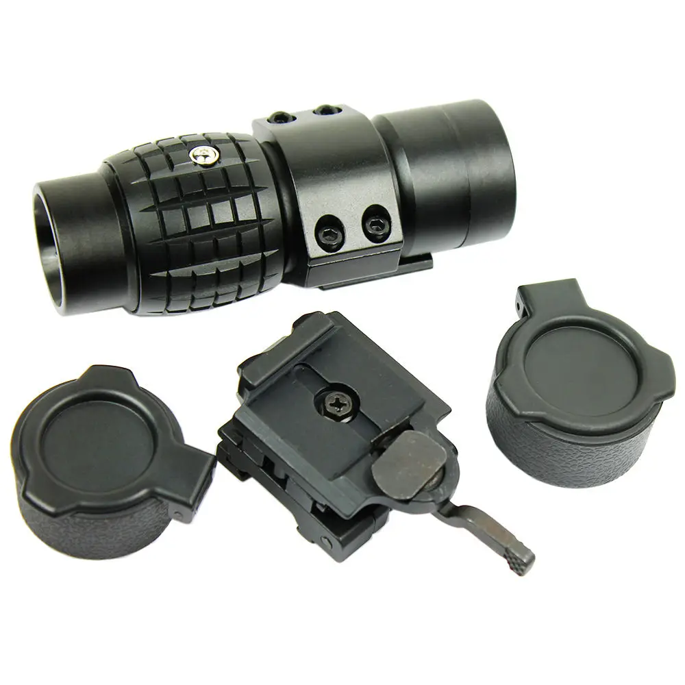 

3pcs Airsoft Gun Hunting QD 3X Magnifier Scope Fip Riflescope With Quick Release Mount Tactical Optics Hunting Scopes Weapons
