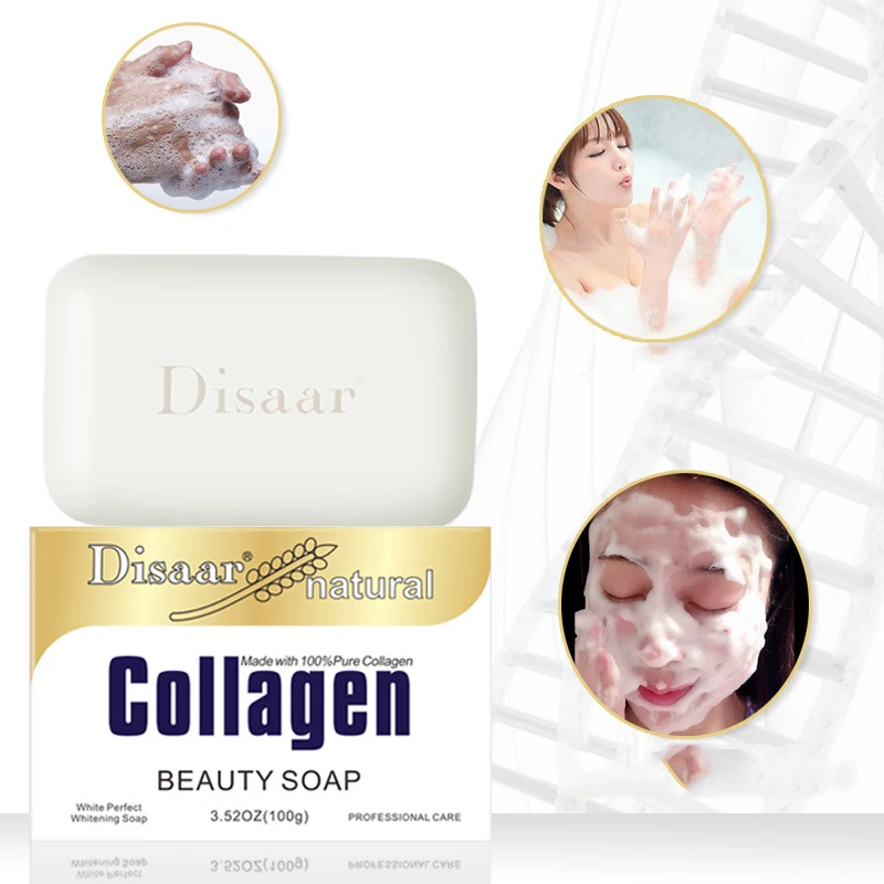 Disaar коллаген мыло ручной работы очищающее средство для лица питательное глубокое очищение уход за кожей отбеливание против морщин против старения