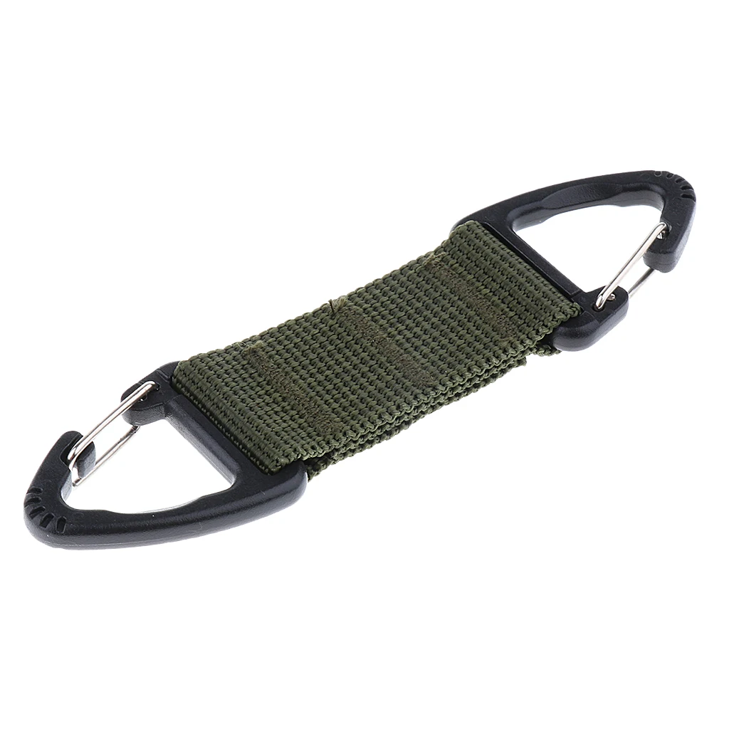 Outdoor Mountaineering Strong Webbing Double Ended Triangular Carabiner Clip Snap Hook 12 x 2.5cm