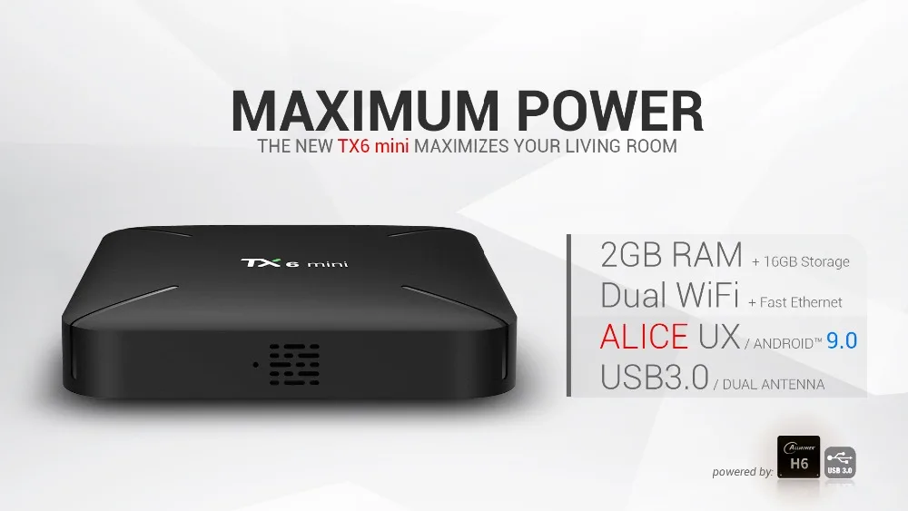 DQiDianZ 4K tv BOX Android 9,0 TX6MINI 2 Гб 16 Гб четырехъядерный Allwinner Поддержка 2,4G беспроводной wifi TX6 Мини ТВ-приставка