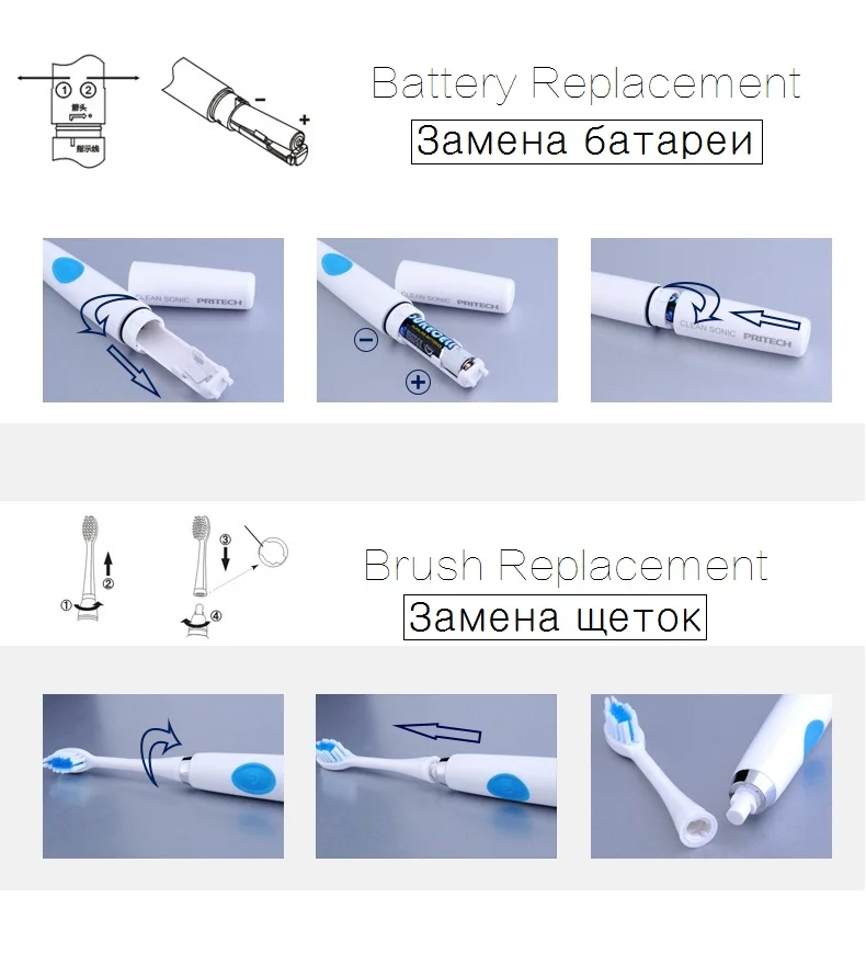 Электрическая зубная щетка ультразвуковая зубная щетка для детей и взрослых soni зубная щетка водонепроницаемая(AAA батарея