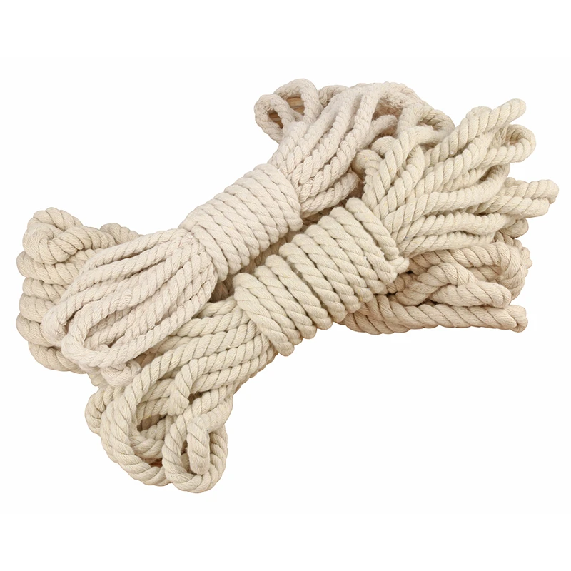 5mm-20mm Beige Cotton Cord Braided Woven Twisted Cotton Cord DIY Packing Rope Decorative Craft Thread Jewelry Bags Accessories