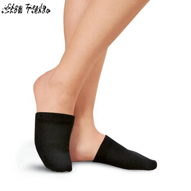 

Sock Black Half Dance Toe Toppers Cover Semi-palm Socks Slings Mules Compression Socks Chaussettes Femmes #1026