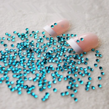 

Top Quality SS3-SS34 Crystal Blue Zircon Rhinestones 3D Nail Art Decorations Non Hotfix Glitter Flatback Rhinestones Stones