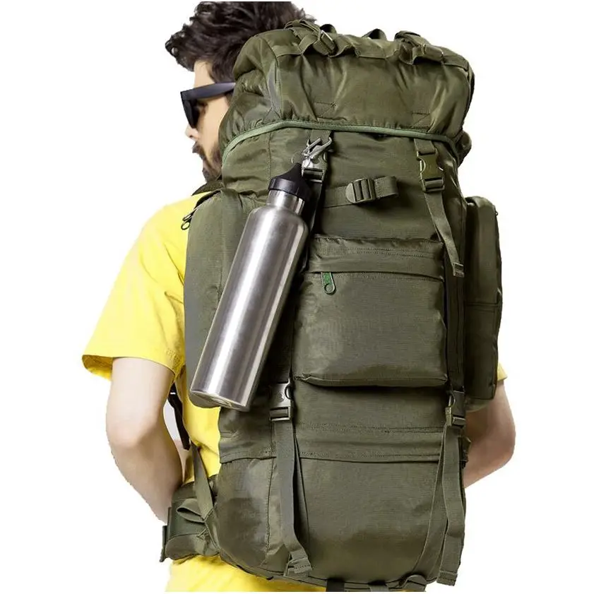 

KUNDUI Luggage double-shoulder professional 70 l mountaineering bag Camouflage canvas women backpack waterproof travel backpac
