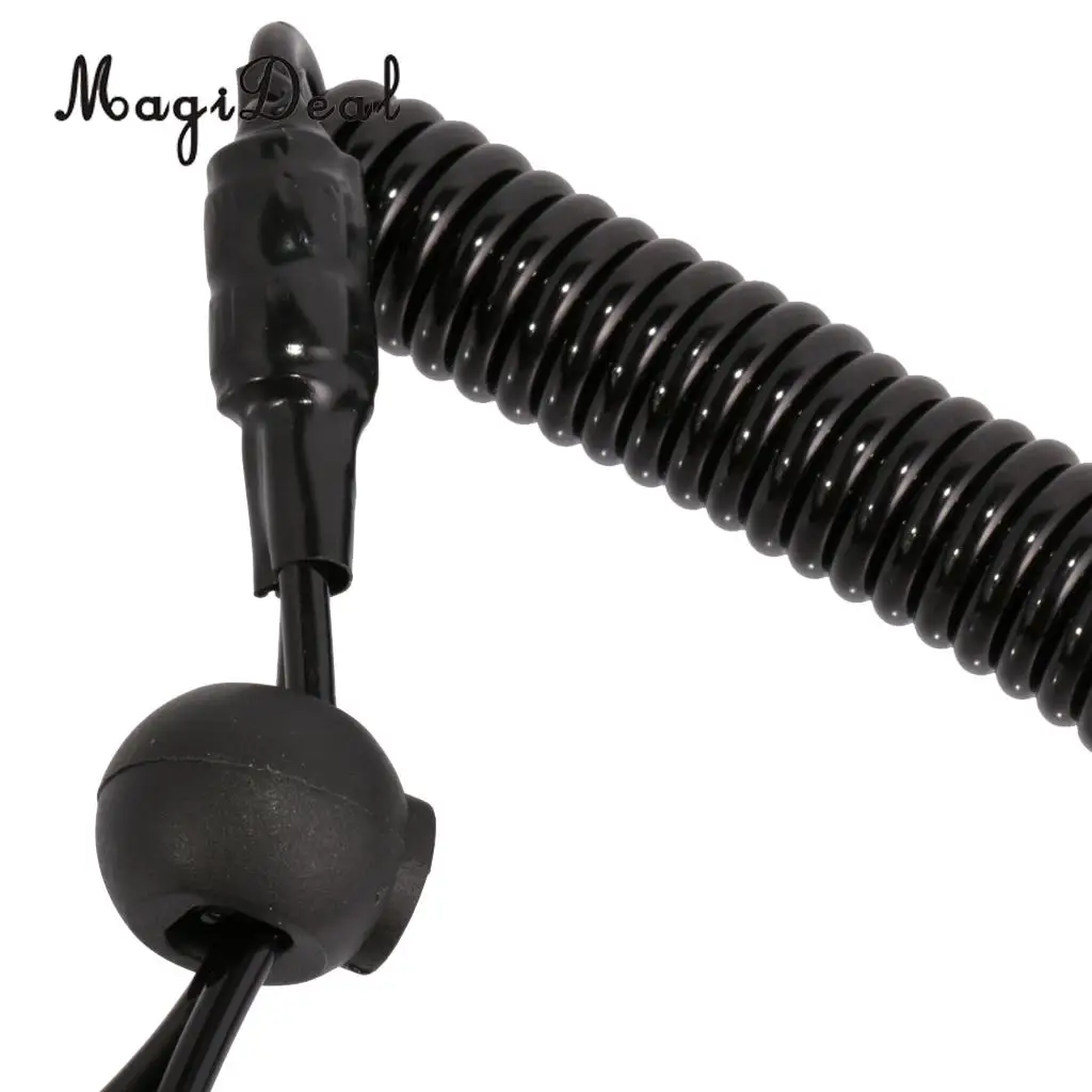 MagiDeal 1.1M Retractable Coiled Fishing Lanyard Steel Wire Pier Rope Tether Safety Tool for Fish Lanyard Boating Fishing Acce