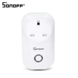 ITEAD SONOFF S20 Великобритания Plug умный дом Wi-Fi Беспроводной переключатель Мощность Разъем дистанционного Управление таймер для Aleax 10A 220 Вт