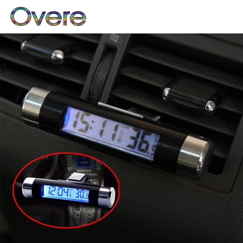 

Overe 1Set Car air outlet thermometer electronic clock Blue For Kia Rio Ceed Cerato Sorento Mazda CX-7 6 Mini Cooper R56 F56