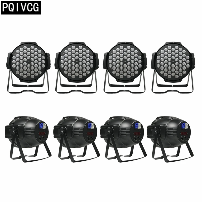 8pcs/54x3w led par light rgbw Aviation plug flat par led dmx512