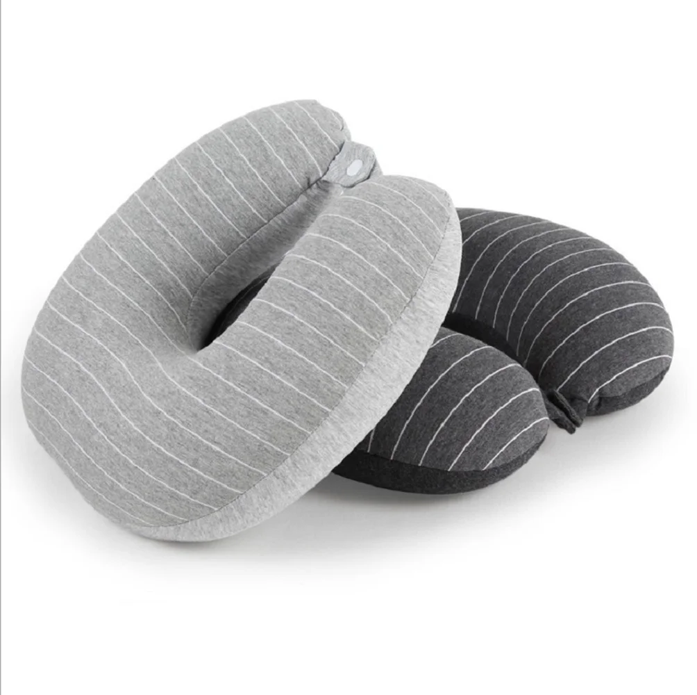 All Cotton Striped Jersey U pillow foam neck leisure travel | Дом и сад