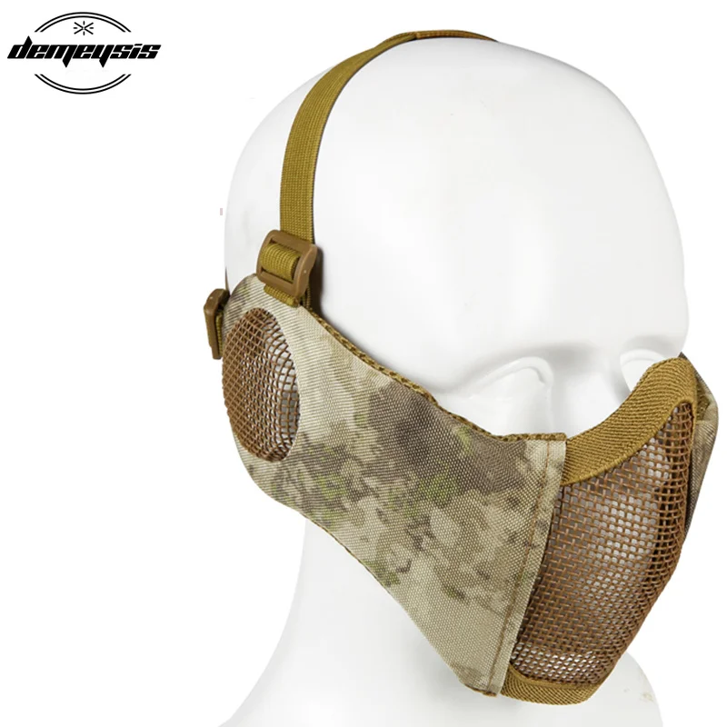 Открытый Спорт Военная Тактическая Маска Защитная удар Металлическая Сетка Airsoft Пейнтбол металлическая маска тактические; на пол-лица