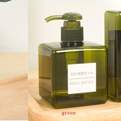 250/450 мл кухонный диспенсер для мыла для ванной комнаты косметические бутылки дезинфицирующий шампунь очищающий лосьон для тела бутылка для путешествий на открытом воздухе - Цвет: green