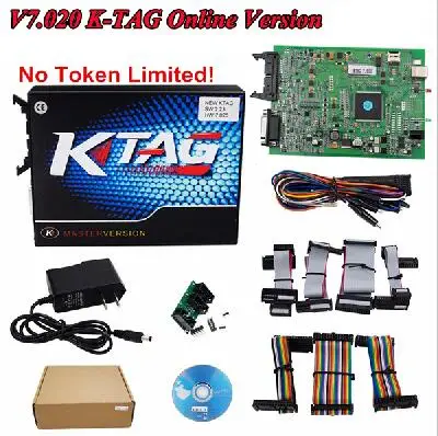 Ktag V7.020 безлимитный маркер K-tag V2.23 K Tag V7.020 ECU чип набор для настройки поддержка онлайн K-Tag ECU Программатор ЭБУ инструмент - Цвет: Green board KTAG