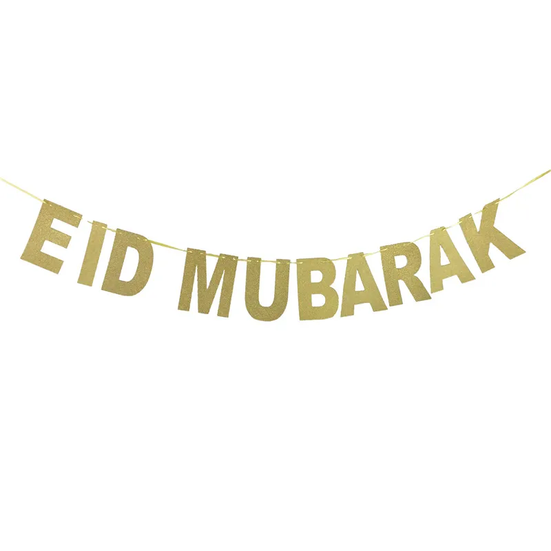 EID MUBARAK баннер блеск EID фестиваль гирлянда из ткани мусульманское украшение Мубарак Рамадан поставки
