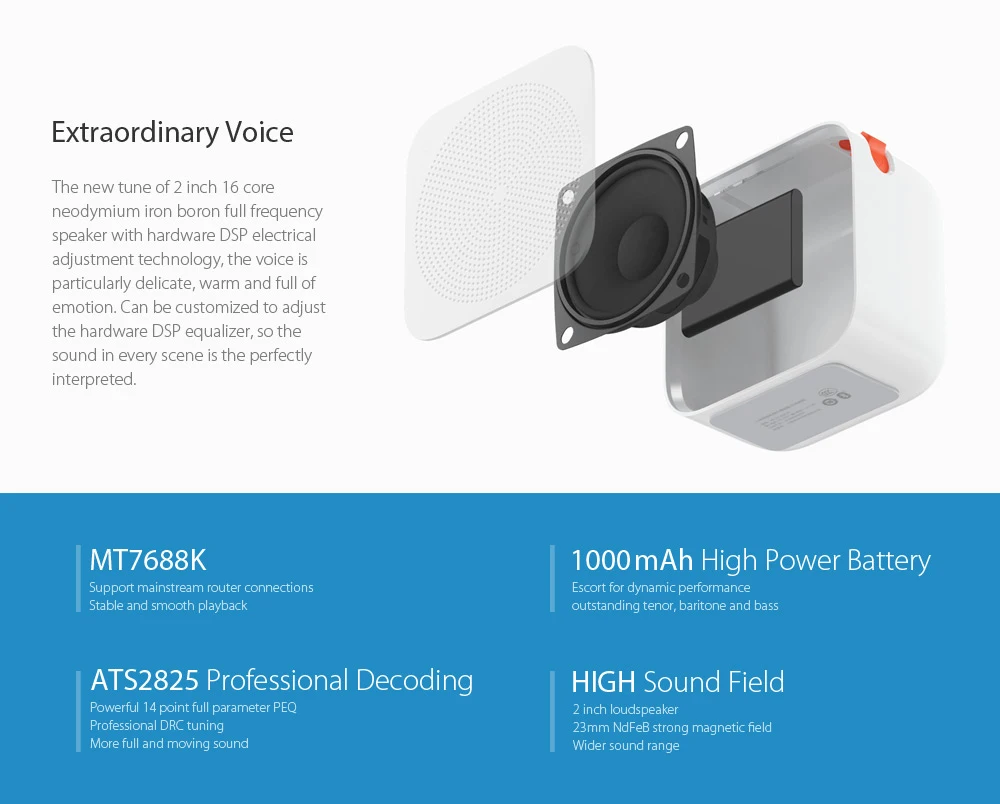 Original Xiaomi Internet Radio 2.4G Wifi Music Clock Built Bluetooth V4.2 Portable Speaker Radio for Smart Phone APP Control (3)