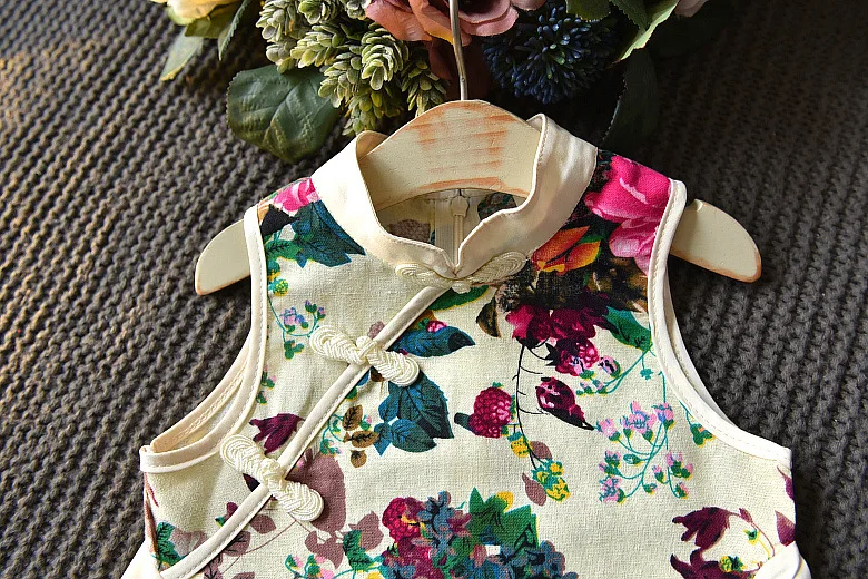 Летнее платье AiLe Rabbit новое национальное Qipao для девочек J6128 B 2018|Комплекты одежды| |