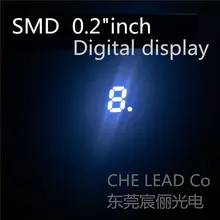 20 шт. белый 0,2 дюйма в 0,2 дюйма SMD СВЕТОДИОДНЫЙ дисплей 0,2 дюйма 7 сегментный 1 бит цифровой трубчатый общий анод/катод цифровой дисплей