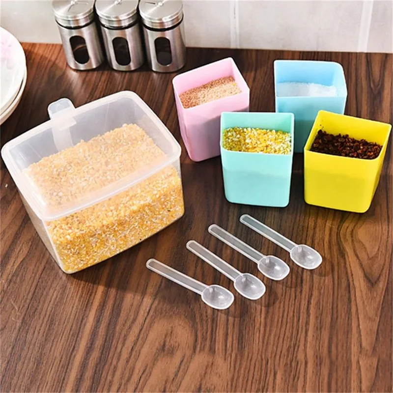 4-Grid-Spice-Box-with-Spoon-Colorful-Spice-Jar-Salt-Condiment-Cruet-Multifunctional-Plastic-Seasoning-Storage