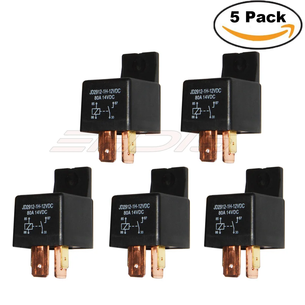 5pcs 12v 24v Dc 80a 4 Pin Car Relay Automotive On Off