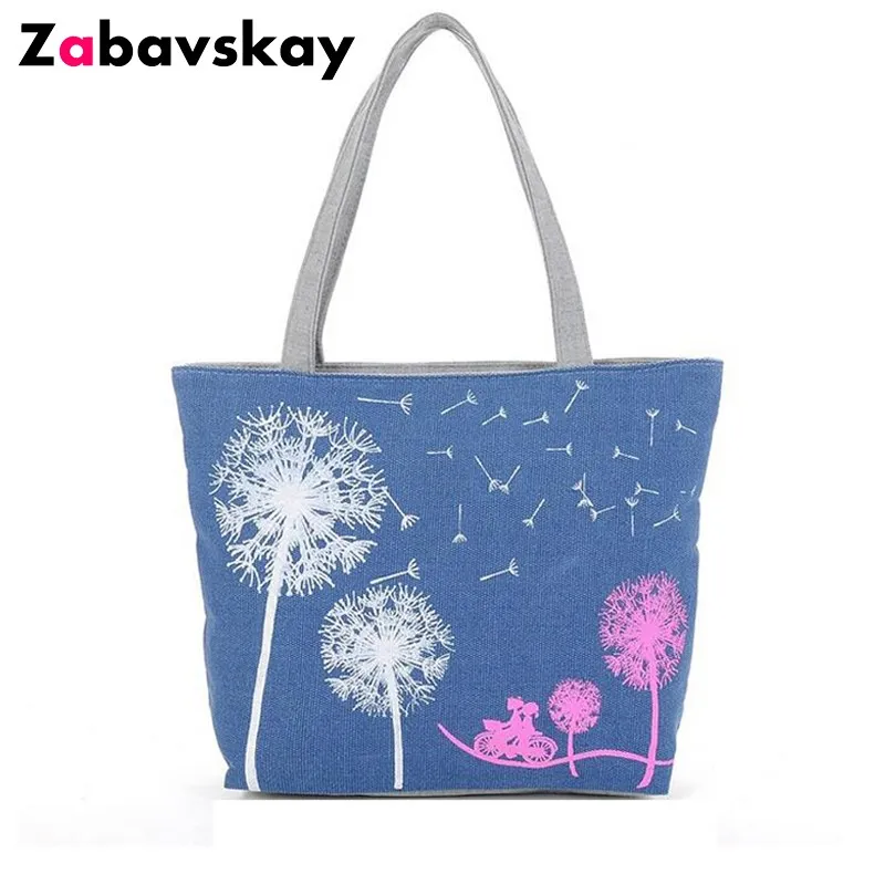 

2019 New Fashion Dandelion Canvas Bag Flowers Women Handbag Shoulder Bags Women casual Messenger Bags DJZ114