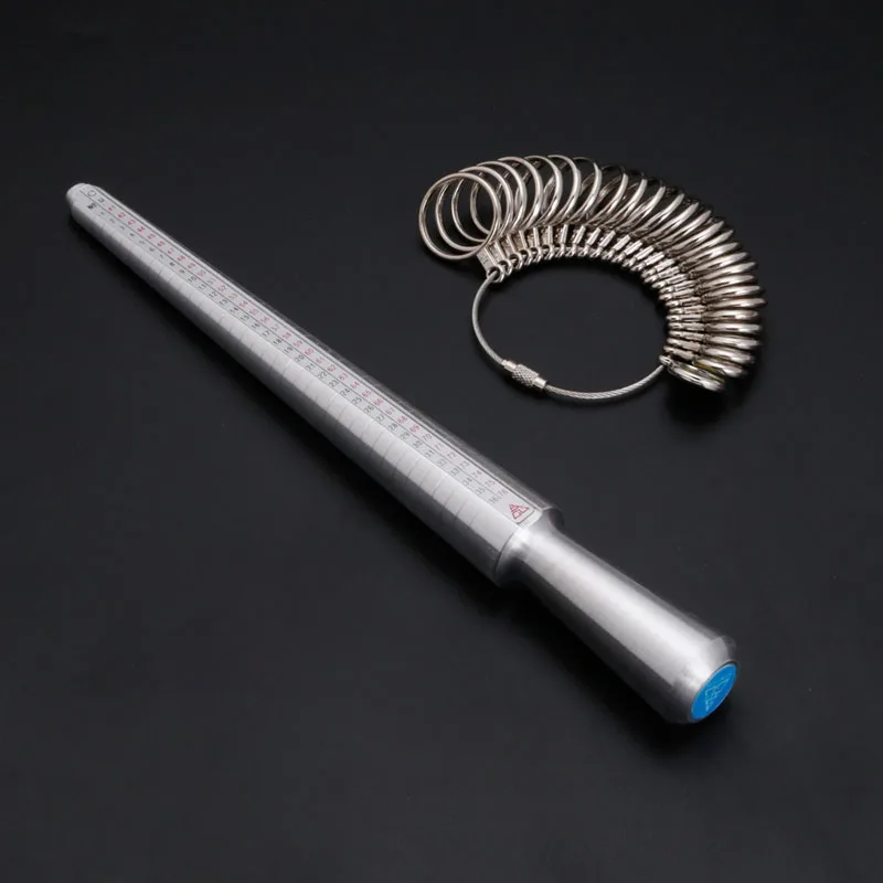 New Metal Ring Sizer Guage Mandrel Finger Sizing Measure Stick Standard
