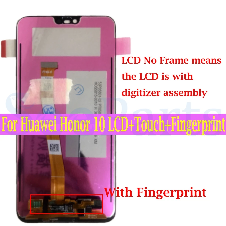 Cena Oryginalny testowany wyświetlacz LCD Huawei honor 10 honor 10 + montaż digitizera ekranu dotykowego wymiana + COL L29 linii papilarnych