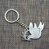 New Keychain 38x56mm Peace Dove With Olive Pendants DIY Men Car Key Chain Ring Holder Keyring Souvenir Jewelry Gift ► Photo 3/4