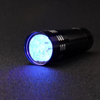 

9 LED UV Ultra Violet Black light AAA Flashlight Torch Light black color gift Drop