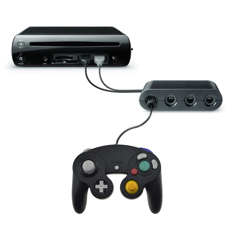 2 In 1 GameCube Controller Adapter Converter For Wii U PC For WiiU For