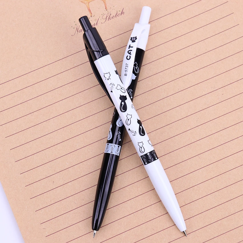 2pcs Cute Cat 0.5mm Gel Pen Black Ink Writing Pens Kawaii Stationery Kids Gifts 2pcs Cute Cat 0.5mm Gel Pen Black Ink Writing Pens Kawaii Stationery Kids Gifts