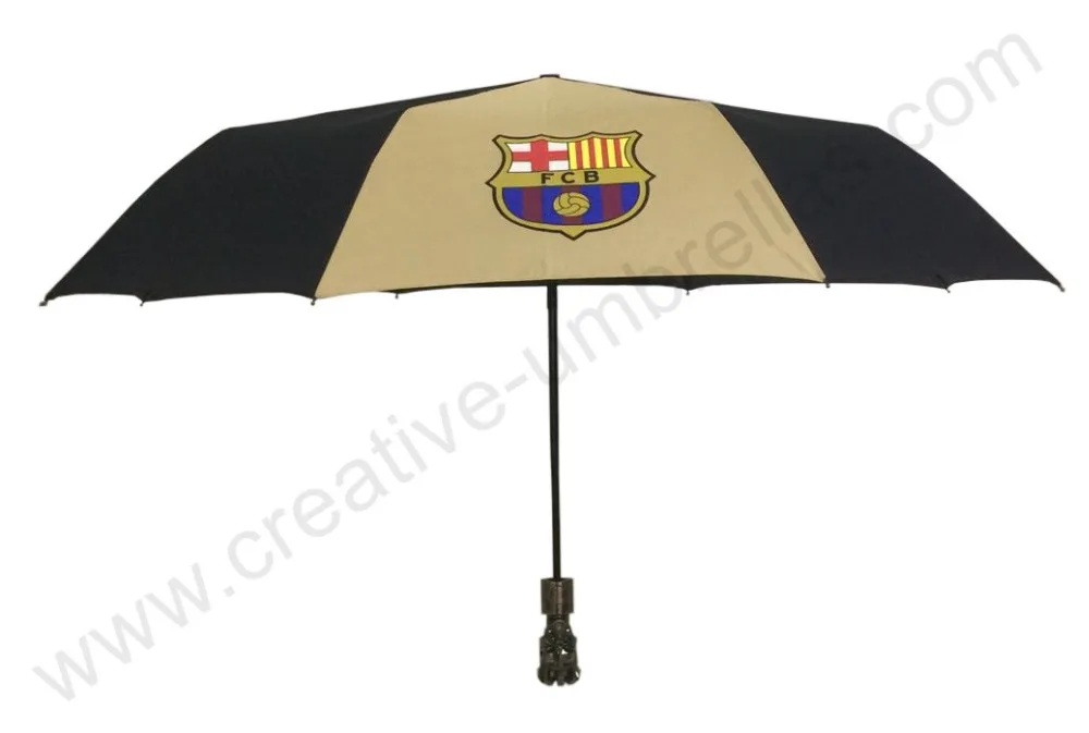 

Customized mass cargo Oem Ex-factory three fold manual windproof promotion umbrella anti-rust advertising football club parasol