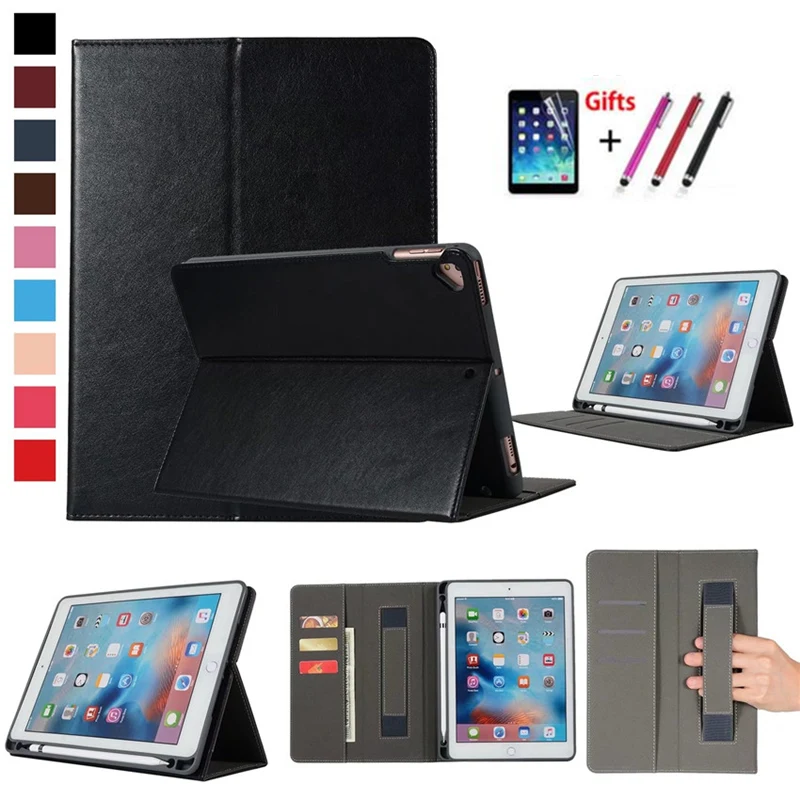 

Luxury Soft Silicon back Case For iPad 9.7 2018 A1893 Tablet Fundas cover For ipad Air 1 2 iPad Pro 9.7 Leather Pencil Holder