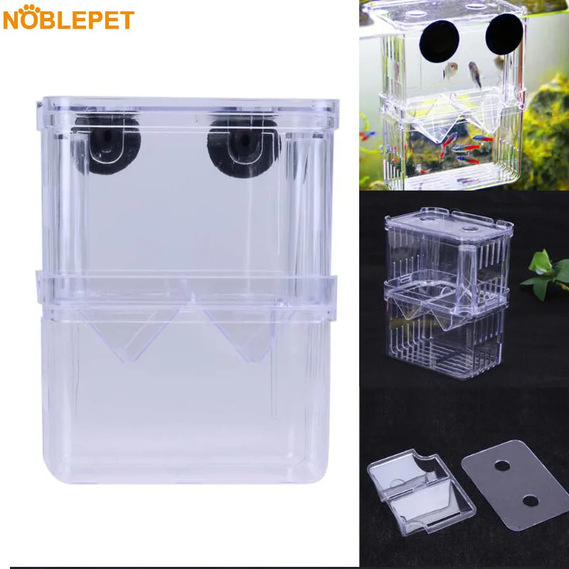 

NOBELPET Acrylic Fish Breeding Isolation Box Tank Breeder Box High Clear Double Guppies Hatching Incubator Aquarium Pet Supplies