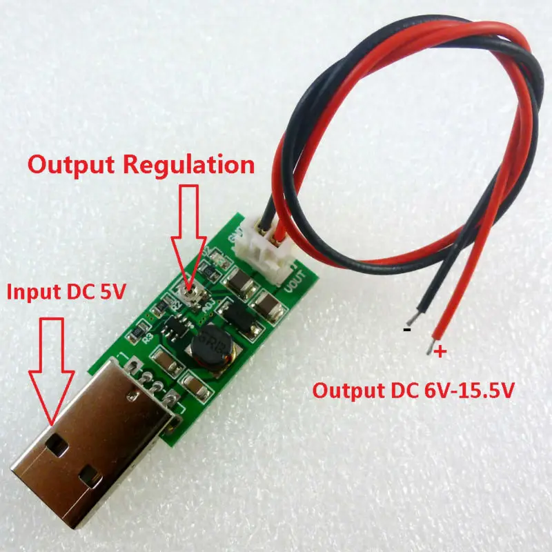 2x DC преобразователь USB 5V to HX2.54 6V 15V регулируемый выходной Повышающий Модуль