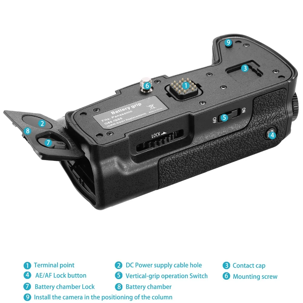 Вертикальная сменная ручка для камеры Neewer для оригинальной DMW-BGG1for Panasonic G80 G85