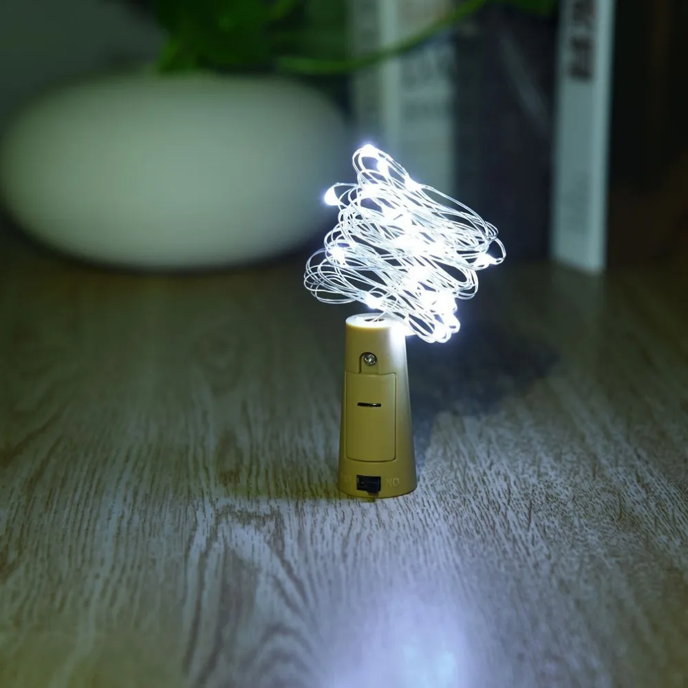 

Cork Shaped Wine Bottle Stopper String Lights 2 Meters 20 LEDs Silver Copper Wire DIY Christmas Halloween Wedding Party Crafts