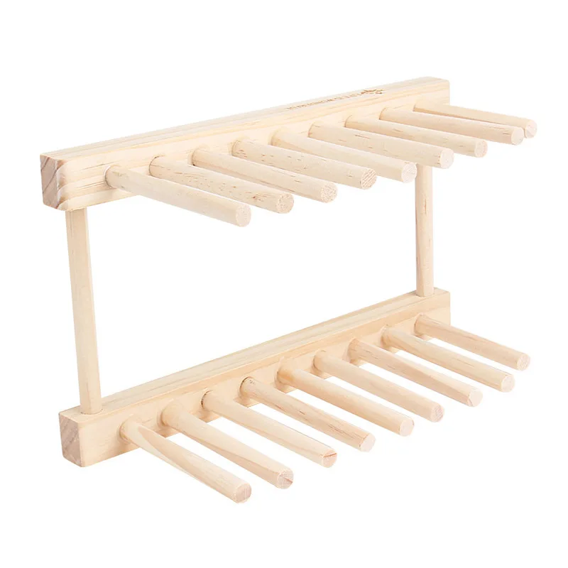 Kitchen 1pc Foldable Dish Plate Drying Rack Organizer Drainer Wooden Storage Holder Sink Drying Rack Kitchen Accessories