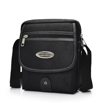 

Fashion Men Bag Oxford Shoulder Bags Casual Zipper Solid Black Brown Crossbody Bags Vintage Messenger Bags for Teenager