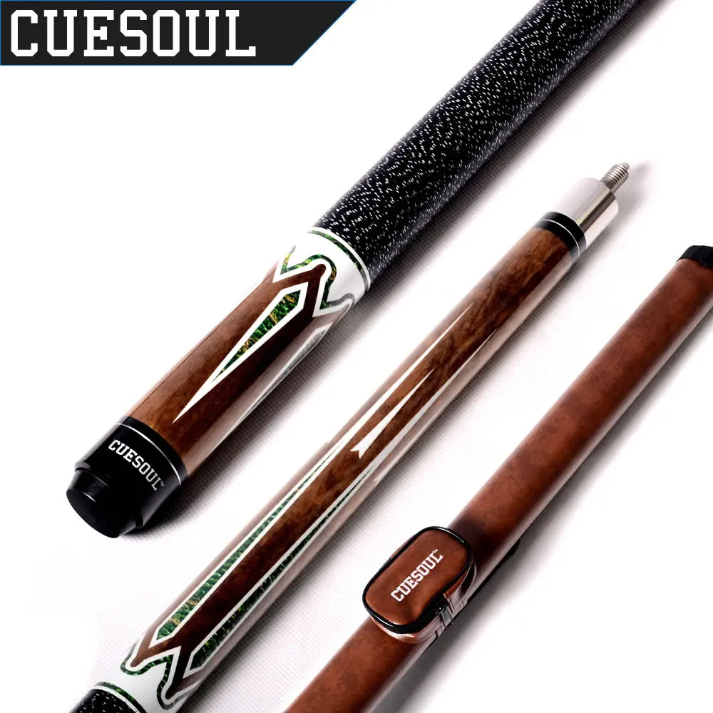 CUESOUL E101+CASE 1/2 Jointed Maple Pool Cue Stick With 1 Butt and 1 Shaft Billiard Cue Tube Case