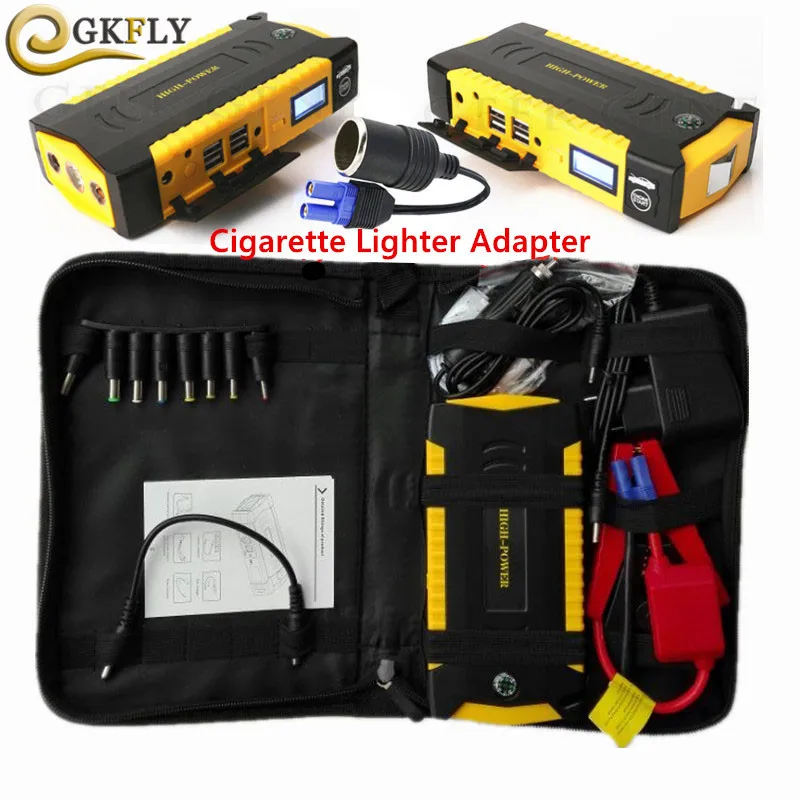 Mini Car Jump Starter 16000mAh Multi Function Starting Lighter Device Power Bank 12V 600A Car Charger
