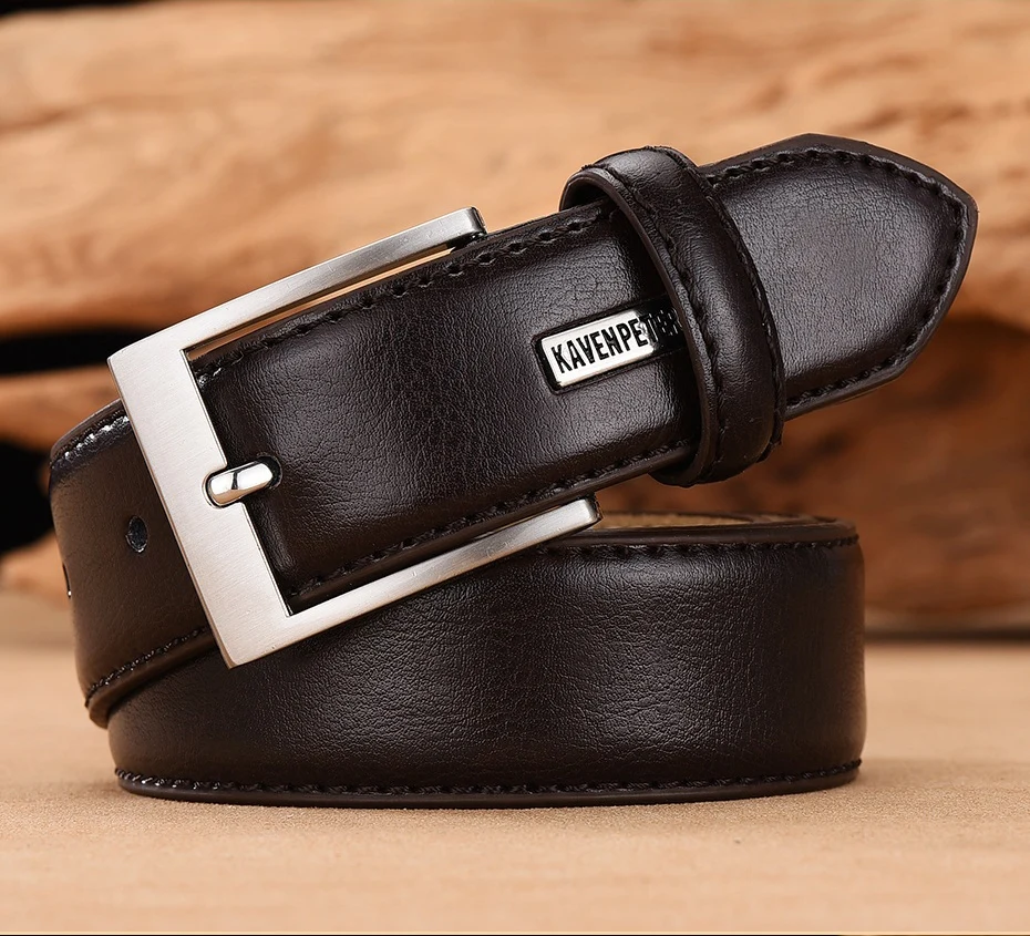 mens black leather belt Men's Belt Luxury Business Leather Male Waist Belt Cowhide Genuine Leather Classic Black Trouser Belt Cummerbunds Dropshipping black leather belt