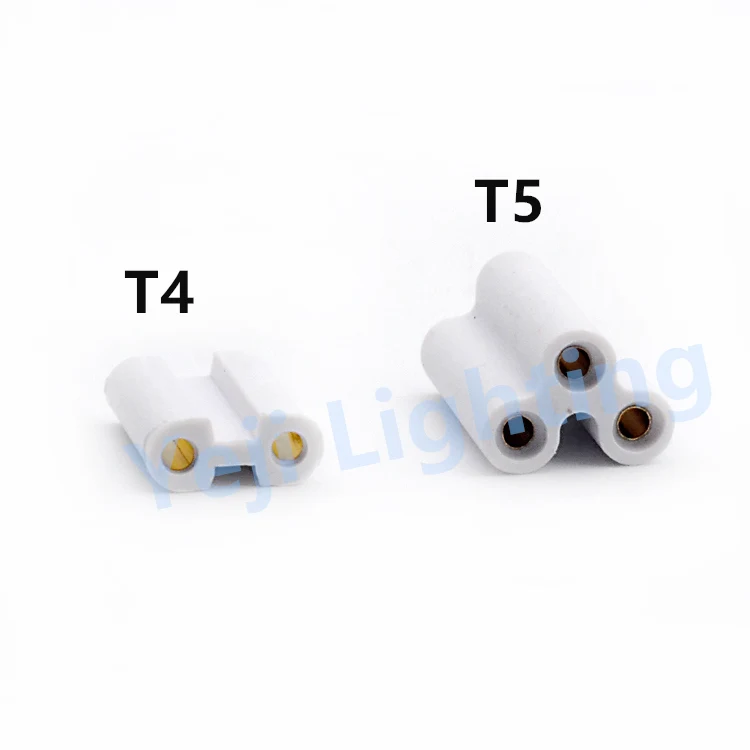Светодиодный соединитель T4 T5 с интегрированной трубкой, штепсельный и гнездовой переходник, двойной гнездовой соединитель, флуоресцентные трубки, осветительные фитинги