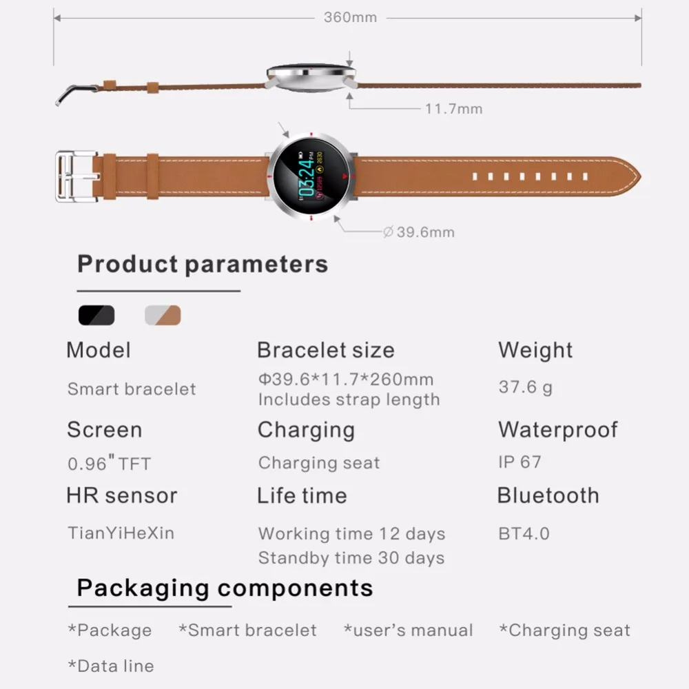 Водонепроницаемый Смарт Браслет фитнес цветной ЖК Bluetooth 4,0 смарт-браслет сердечного ритма в реальном времени для IOS Android телефон