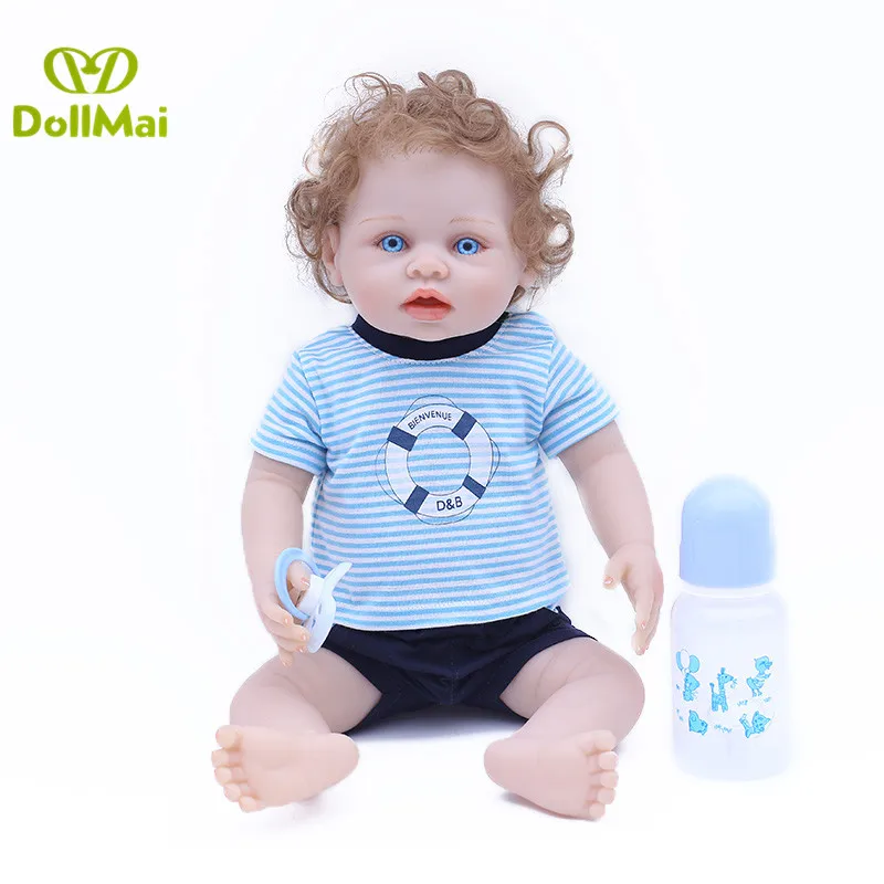 Bebe Boneca Reborn 43 см полностью силиконовый виниловый боди для маленьких мальчиков
