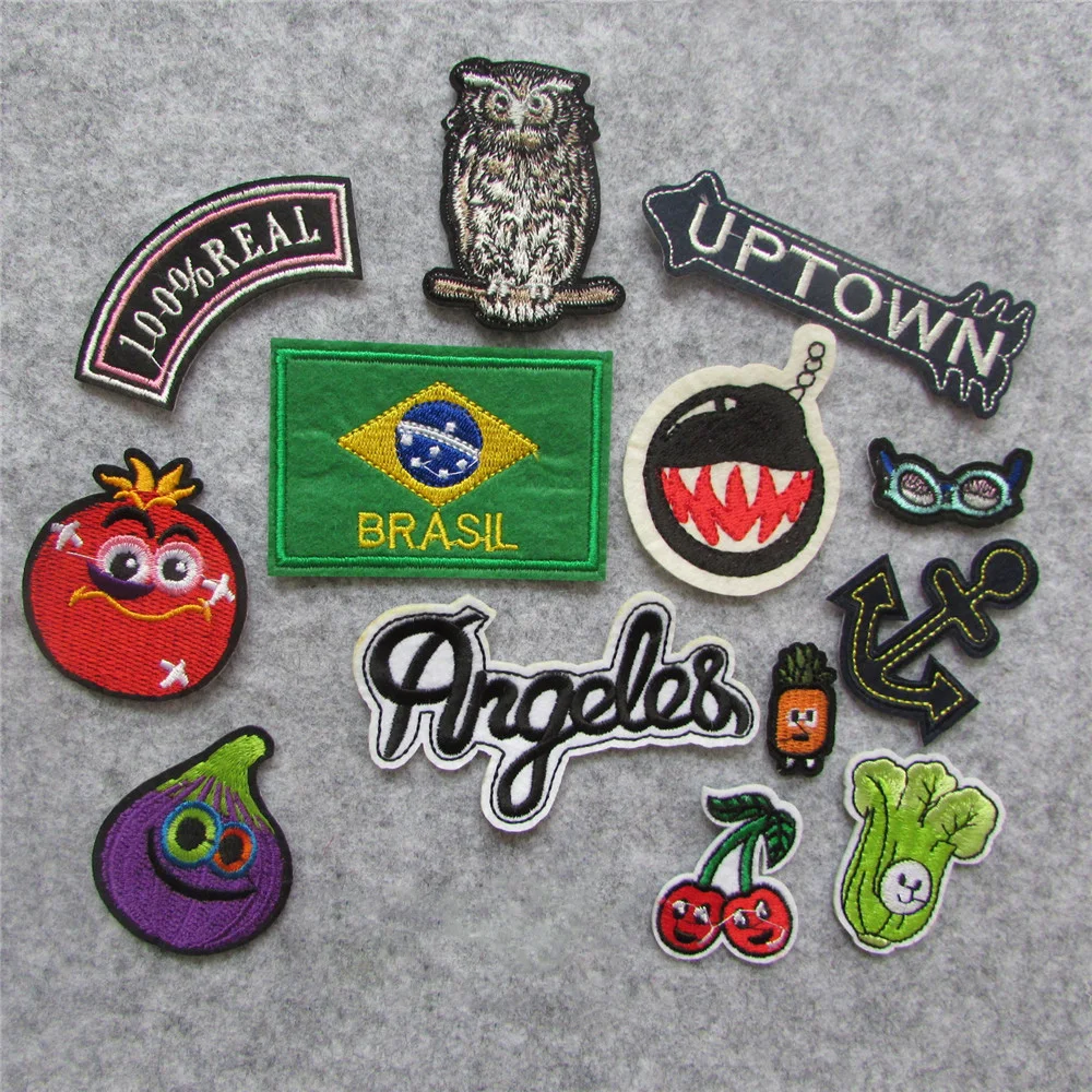 

new arrive 2017 year mixture high quality hot melt adhesive applique embroidery patches stripes DIY clothing accessory hot