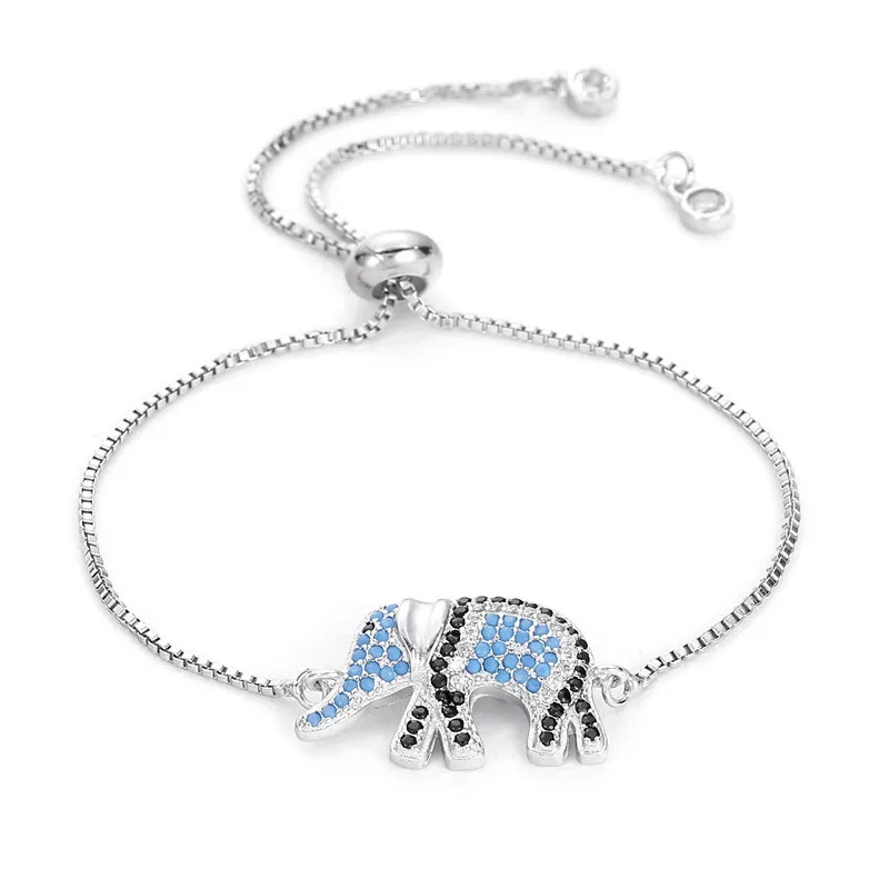 Cute African Crystal Elephant Bracelet Bead Animal Charm Bracelets for