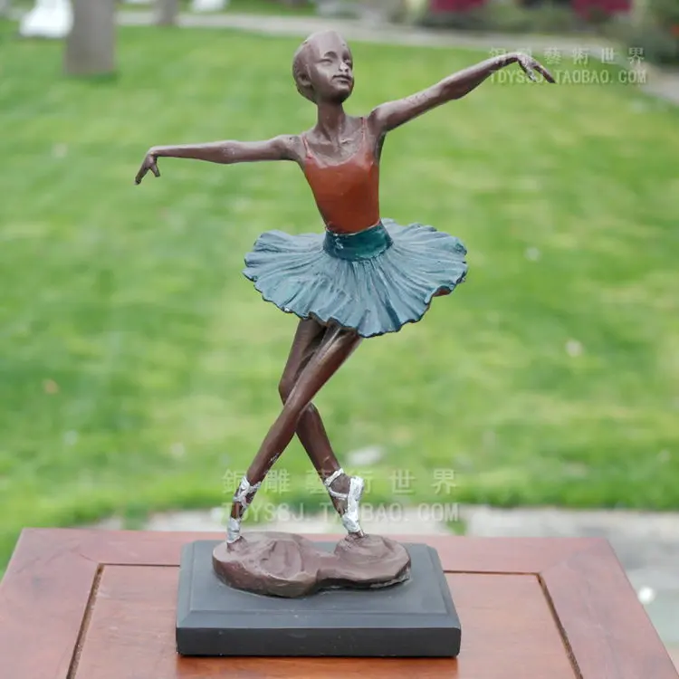 

Old antique Bronze Arts & Crafts Ballet female dance music copper sculpture crafts decoration gift bronze sculpture,
