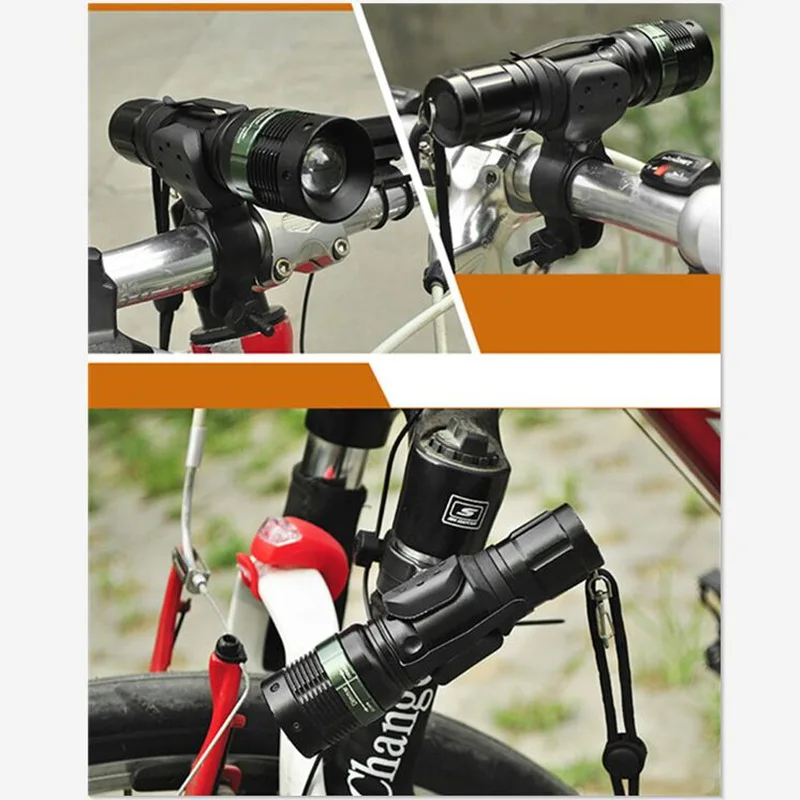 Discount Universal 360 Degree Rotation Bike Lamp Holder Riding Gear Flashlight Clamp Clip Bicycle Bracket Holder Bicycle Accessories 5