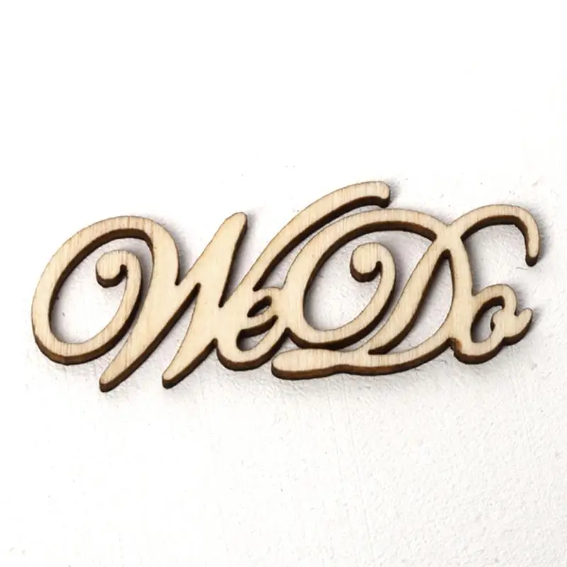 

15pcs Handmade Wood Piece We Do English Letter Wooden Hanging DIY Decoration Wedding Table Decor For Gathering Wedding Party A3