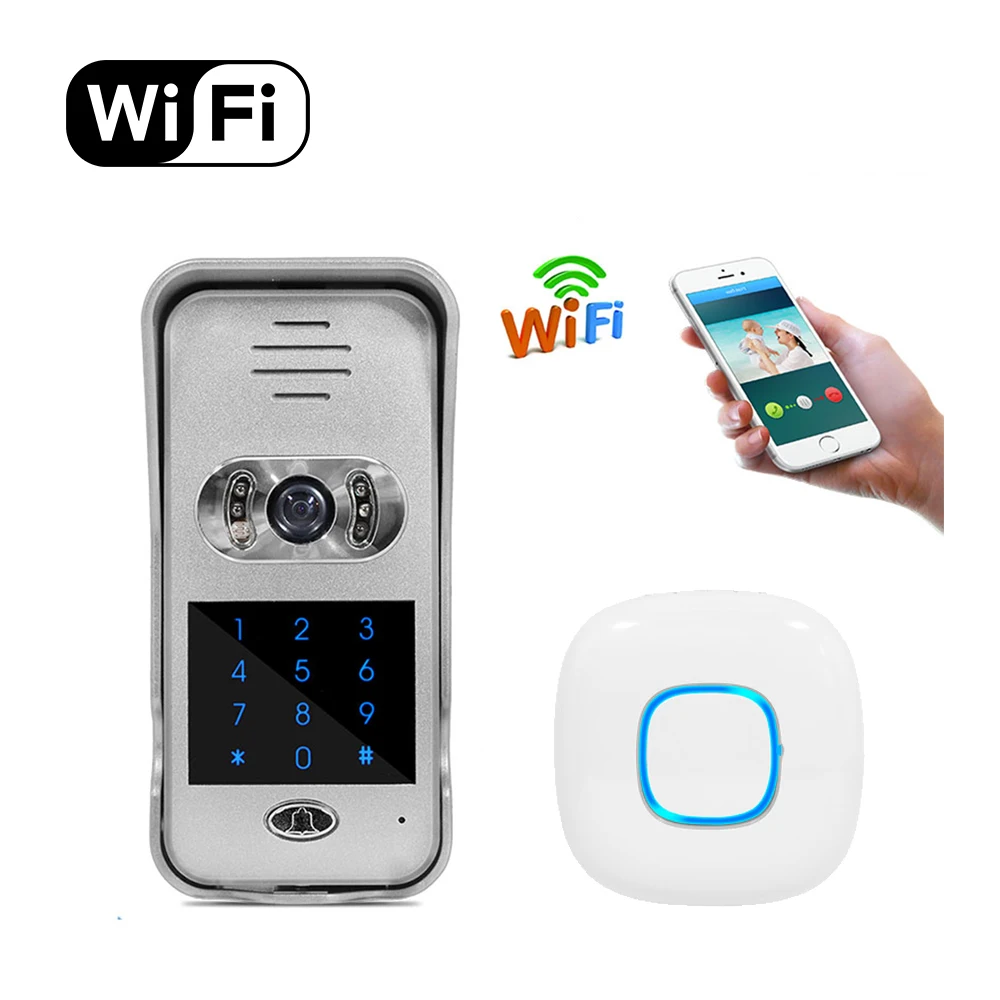 IR Night Vision Smart Phone Remote Unlock Network Door Video Camera Intercom Wifi Video Door Phone with Keypad IR Night Vision Smart Phone Remote Unlock Network Door Video Camera Intercom Wifi Video Door Phone with Keypad